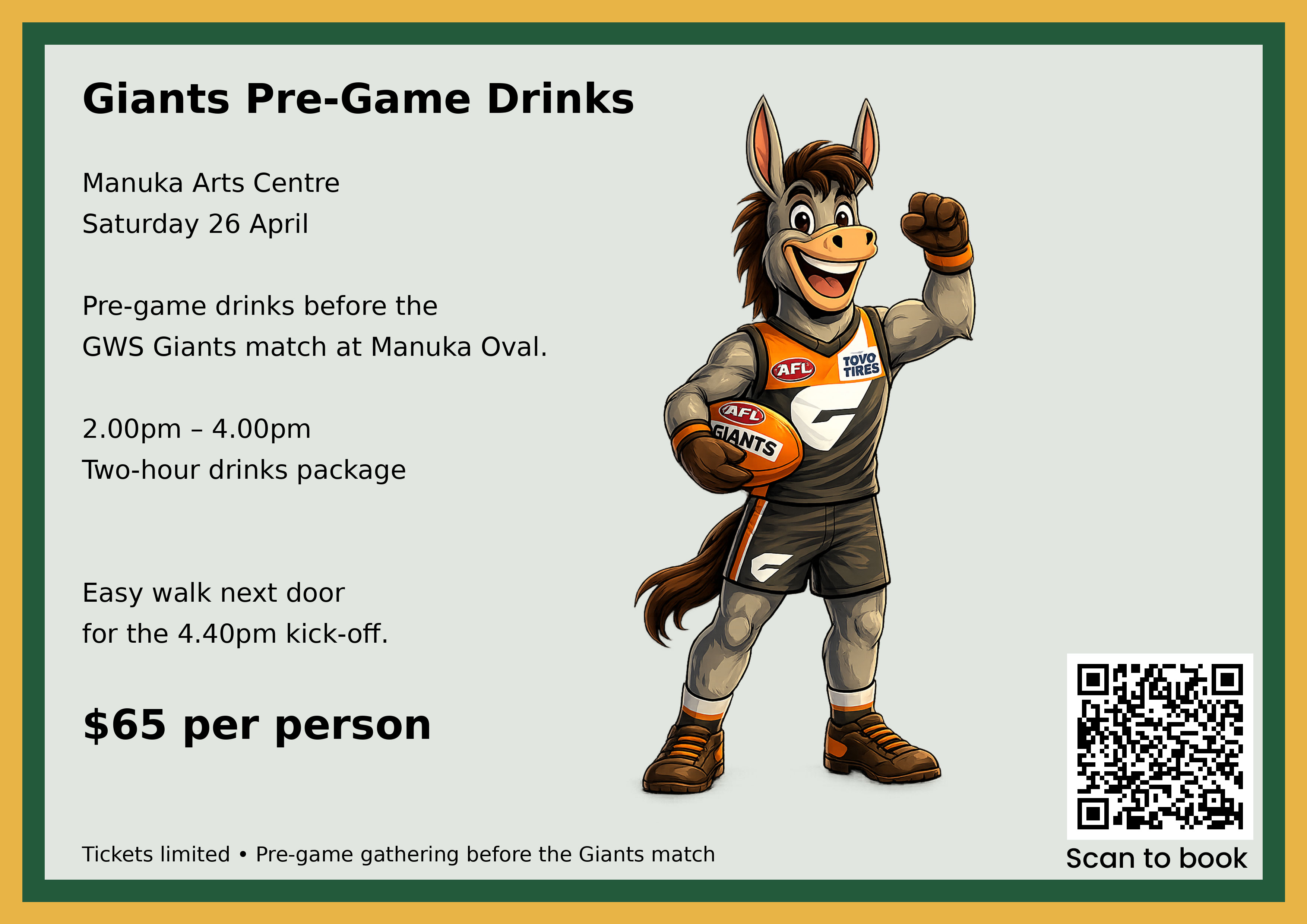 GWS Giants Pre-Game Drinks Event